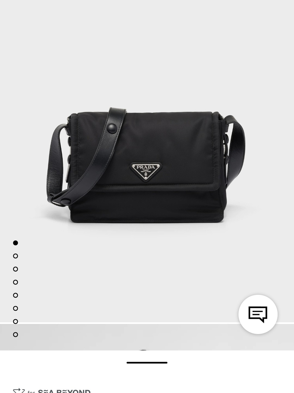 Prada Black Nylon Messenger Bag with Leather Strap